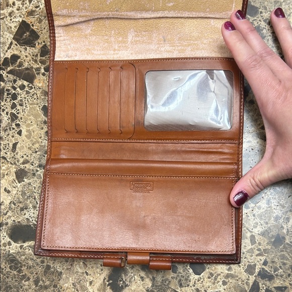 Dooney & Bourke Cream and Brown Leather Clutch - Picture 7 of 10